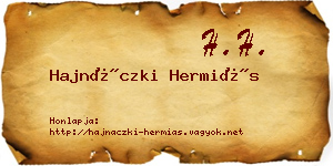 Hajnáczki Hermiás névjegykártya